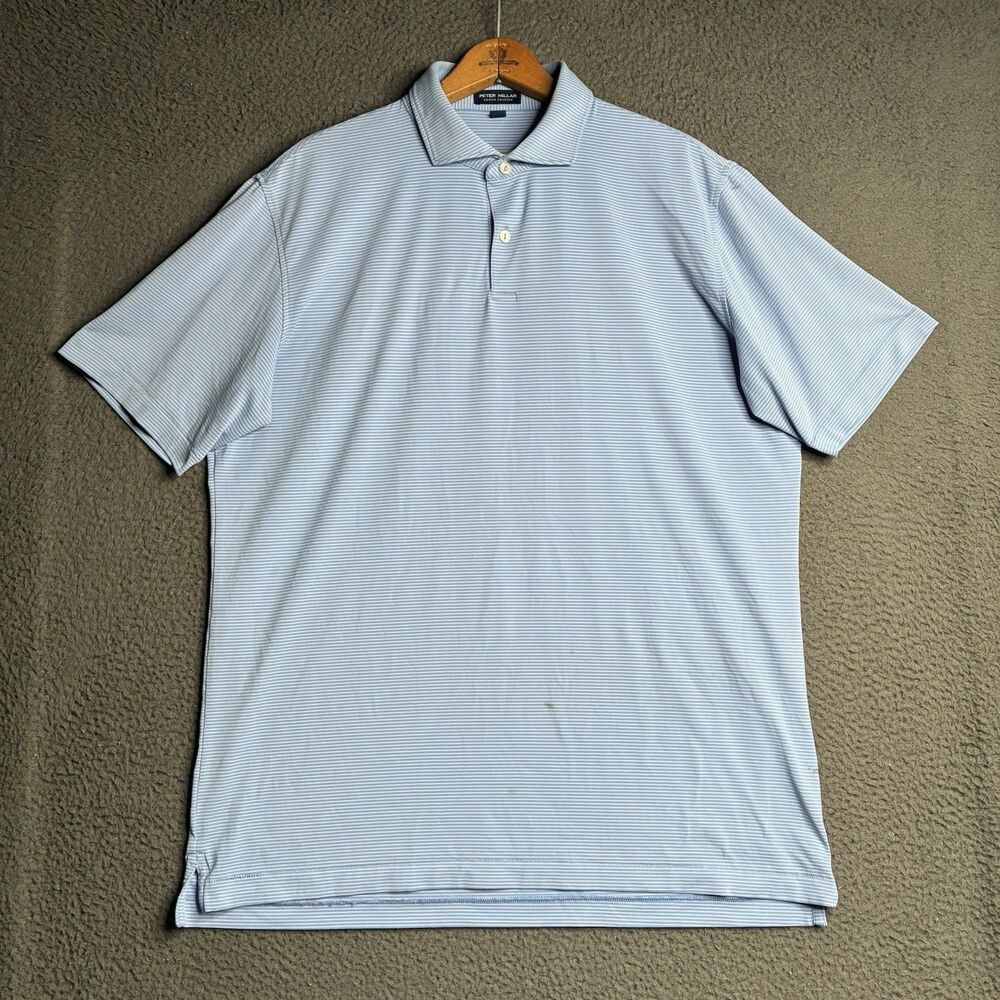 Peter Millar Polo Mens Large Lightweight Striped Crown Sport Summer Comfort